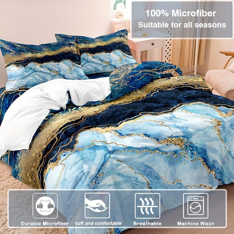 Постельное белье с принтом "Синий мрамор" Мягкое удобное пододеяльник для спальни гостевой комнаты