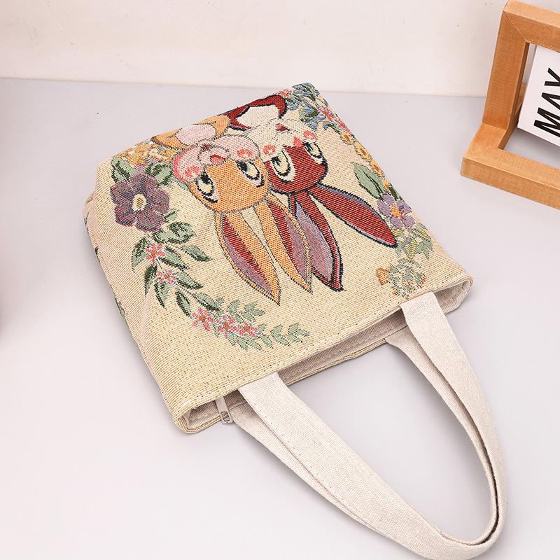 Золотистый шелковый кролик с двухсторонней вышивкой, маленькая переносная сумка, женская новая сумка, сумка для переноски, сумка для мобильного телефона