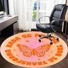 1pc Butterfly Transformation Office Round Area Rug,  Mat Suitable For Office, Under Office Chairs Bedroom Living Room Home Decor, Room Deco