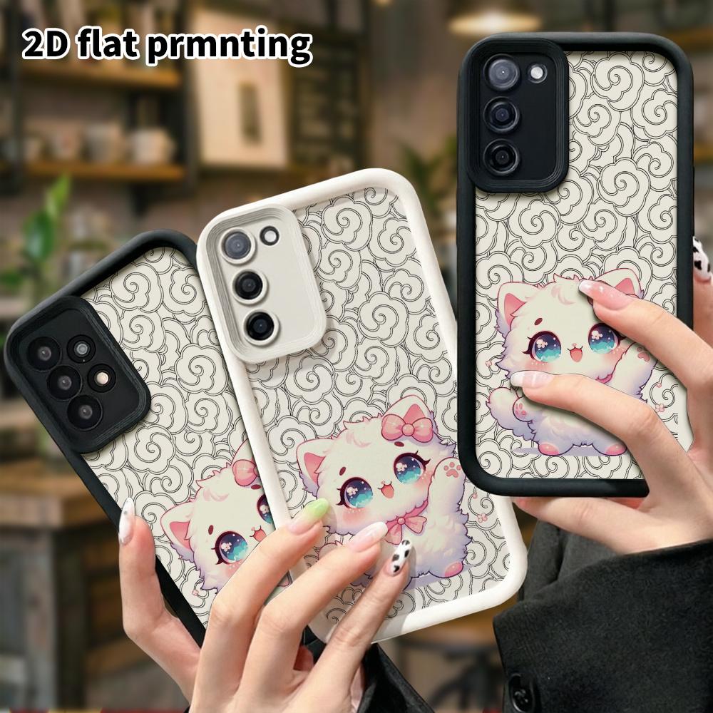 Чехол для телефона: 2D Плоский Защитный Чехол для Samsung Galaxy A34 A35 M05 M06 S20 S22 S21 FE Plus 5G, Китти с Галстуком-бабочкой, Рождественский и Хэллоуинский Подарок
