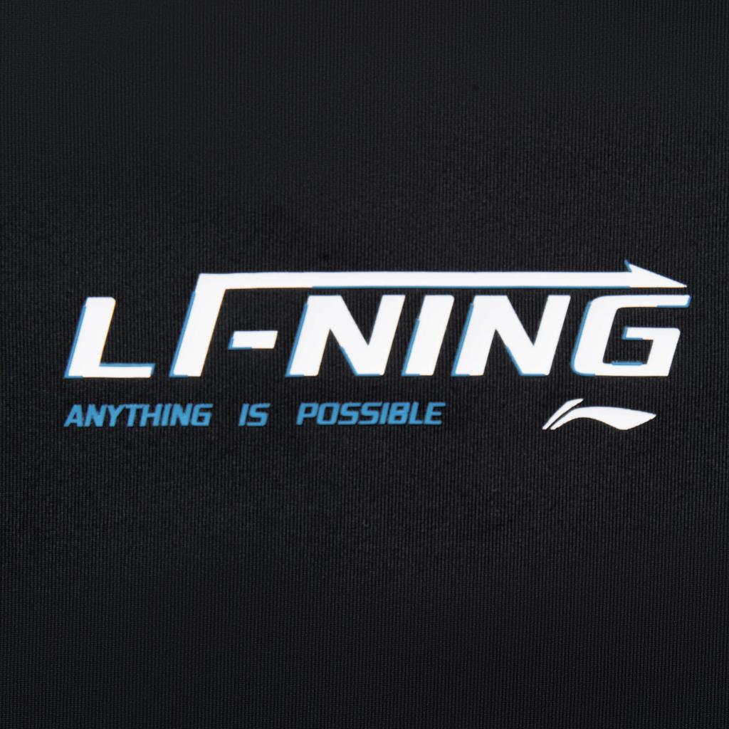 Li-Ning Удобная Дышащая Универсальная Футболка с Буквенным Принтом, Круглым Вырезом и Коротким Рукавом, Мужские Топы Черный ATSV389-1