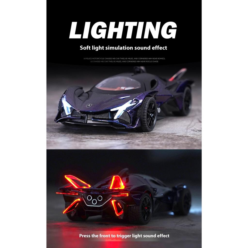 1/32 Scale Apollo Evo Alloy Die Cast Sports Car Model Simulation Sound Door Can Open Racing Birthday Gifts for Children