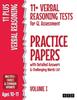 The 11+ Verbal Reasoning Tests for GL Assessment Practice Papers with Detailed Answers & Challenging Words List : Volume I (Ages 10-11) Book