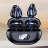 Lightweight Wireless Earbuds with Integrated Microphone, Secure Ear Hook, Digital Display Charging Case, Ideal for Fitness and Running (black)