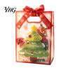 Decorative Candy Bags for Holidays Christmas Gift with Handles, Reusable Clear PP Treat Holiday Party Containers Apples Cookies, Favor Packaging