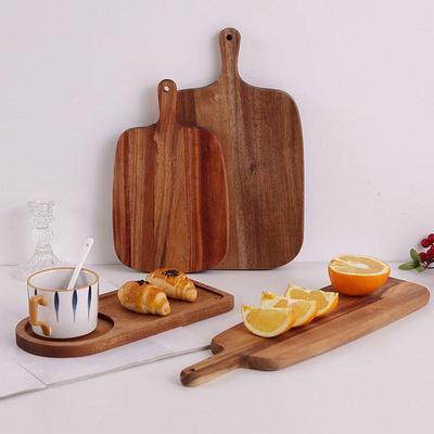 Портативная разделочная доска из массива дерева с ручкой для кухни и использования на открытом воздухе