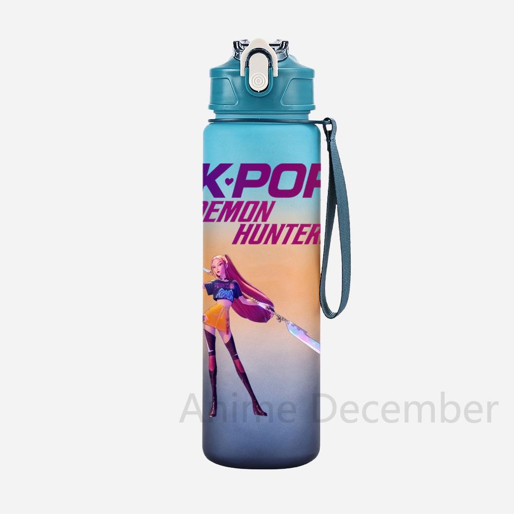 Бутылка для воды аниме K-Pop «Охотники на демонов» большой вместимости с удобной веревкой для переноски - Идеальный подарок для мальчиков и девочек
