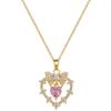 Bow Love Light Luxury Temperament Gorgeous Full Diamond Necklace Female Versatile Collarbone Chain Titanium Steel Chain