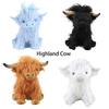 Highland Cow Plus Simulation of Scottish Highland Cattle Plush Dolls, Long Haired Cattle Toys