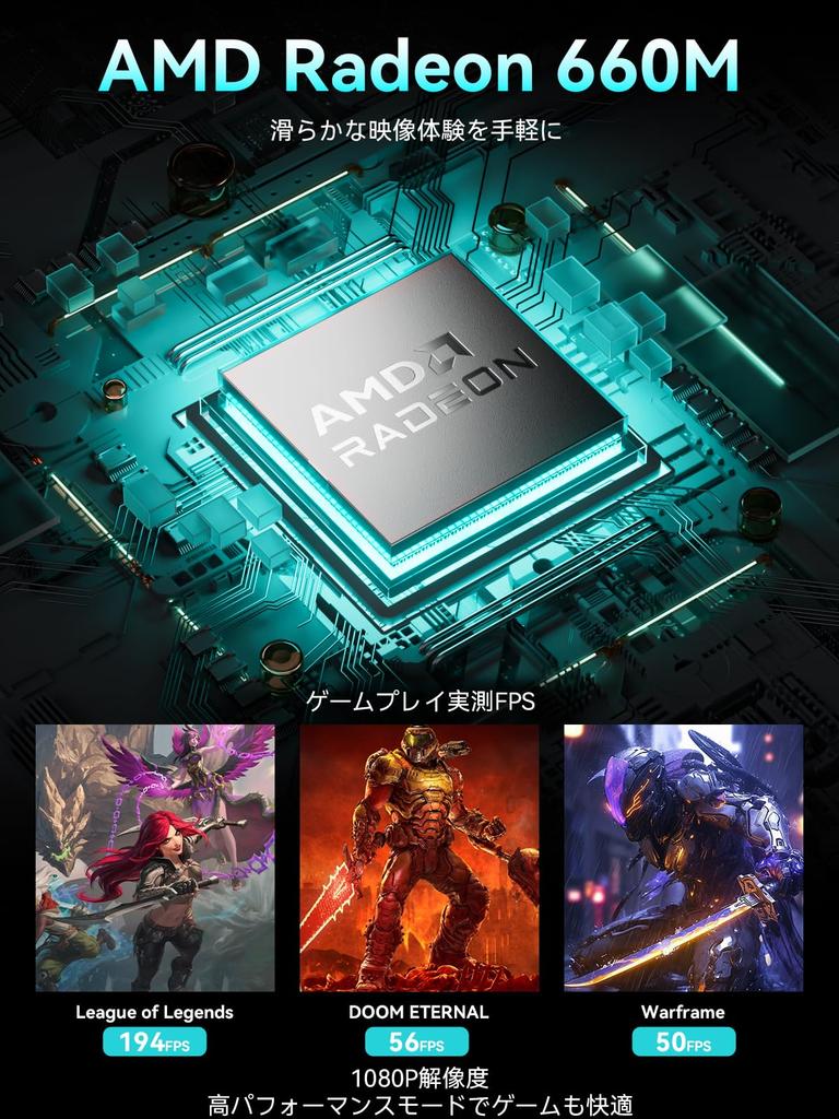 GMKtec Mini PC M8 AMD Ryzen 5 PRO 6650H than Ryzen 7 DDR5 16GB 1TB 2280 to Up to Win11 Pro USB OCulink LAN 8K output HDMI Silent design USB x 3 mini