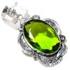 Natural Peridot Gemstone Handmade 925 Sterling Silver Gift Pendant 2.48" l8J94