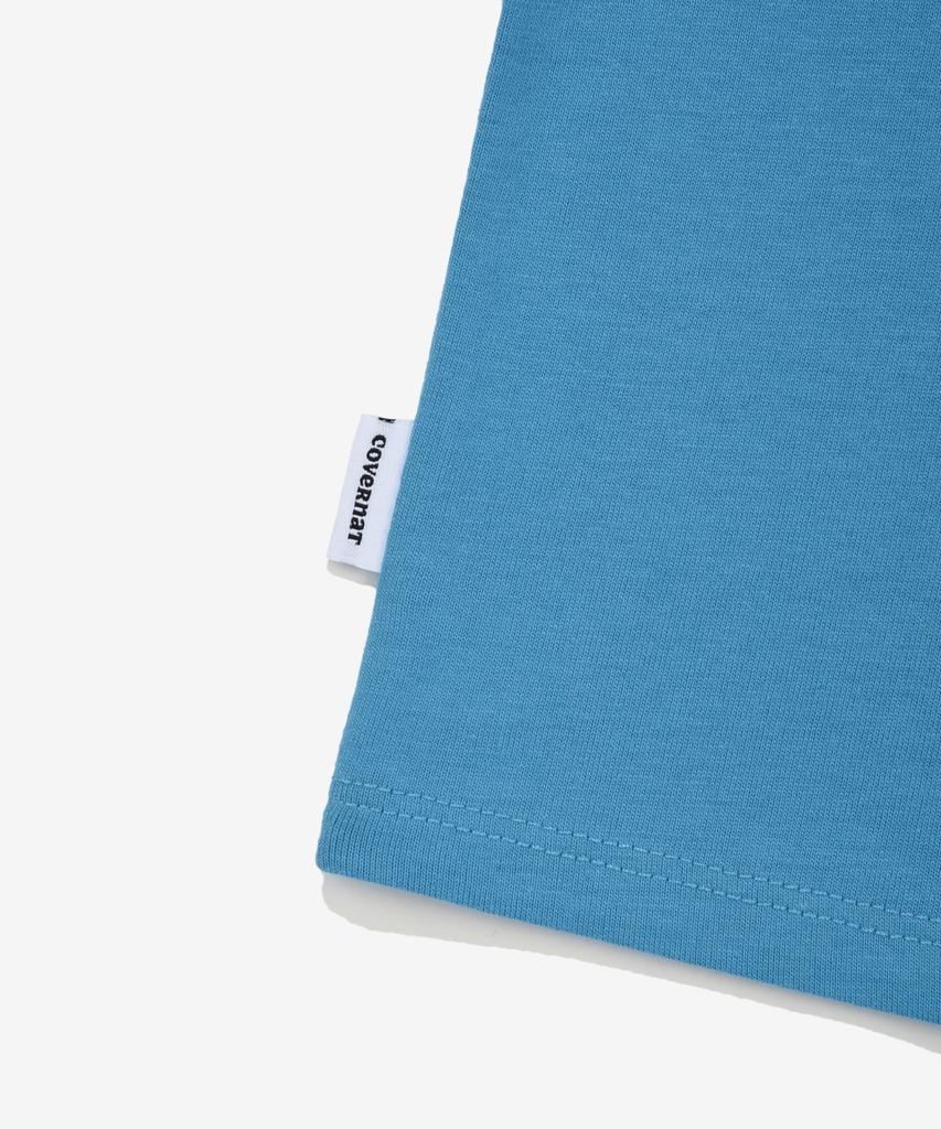 COVERNAT WOMAN Crop Fit Cassette Graphic T-Shirt Blue