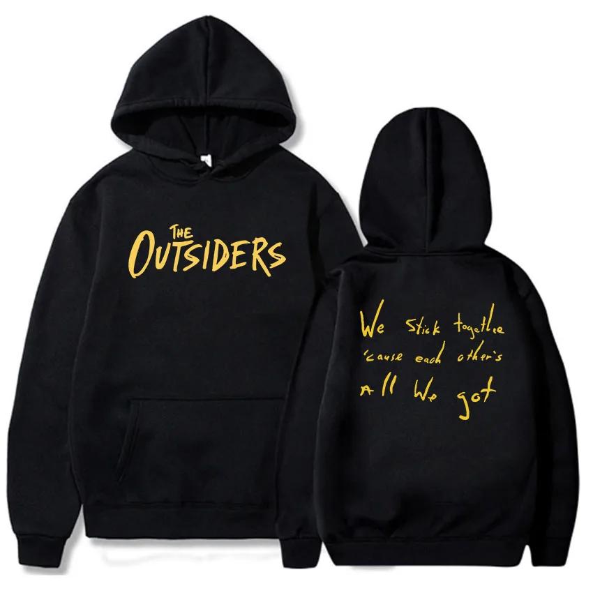 Autumn/Winter The Outsiders Printed Hoodie Women's Sudaderas Para Mujer Hip Hop Men's and Women's Street Wear Winter Warm Hoodie