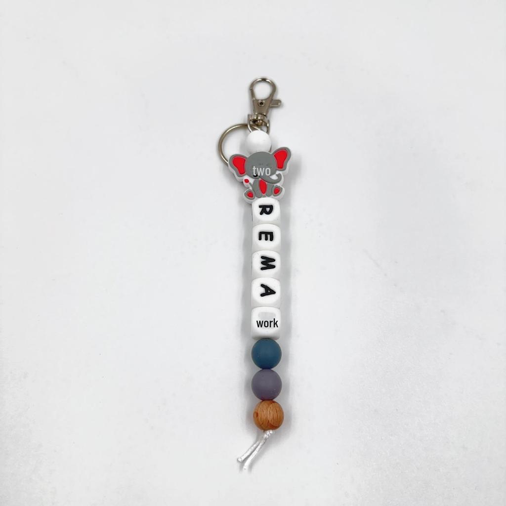 2025 Silicone Cartoon Animal Beaded Bracelet Keychain Pendant