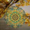 10 Inch Mandala Flower Wind Chime Hanging Outdoor Decor Rotating 360 Hook for Patio Balcony Garden Spring Summer Home Ornament Gift
