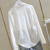 Cotton Linen Shirt Women's Spring Outfit Loose Korean Version Long Sleeved Harajuku Shirt Top Design Niche Sense