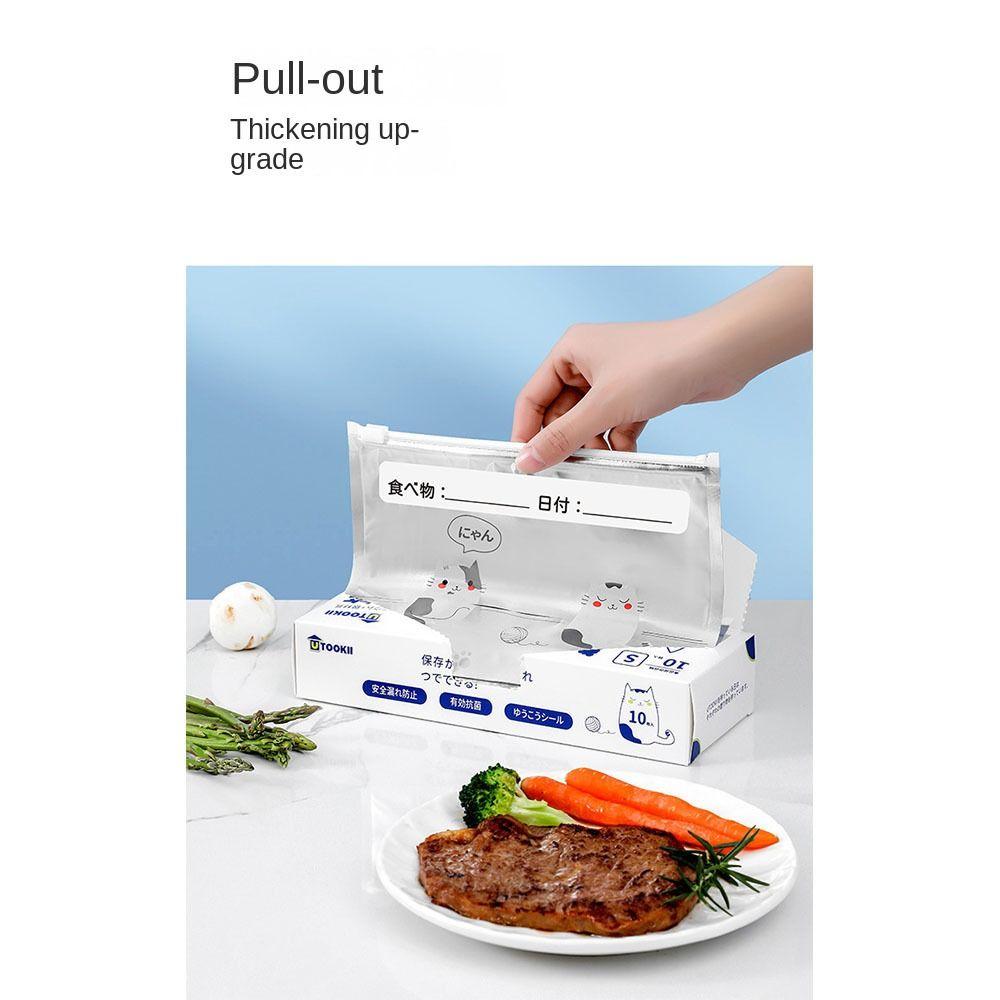 10Pcs/Box Reusable Food Bags Leakproof Freezer Stand Up Zip Lock Bag Kitchen Organizer Bags