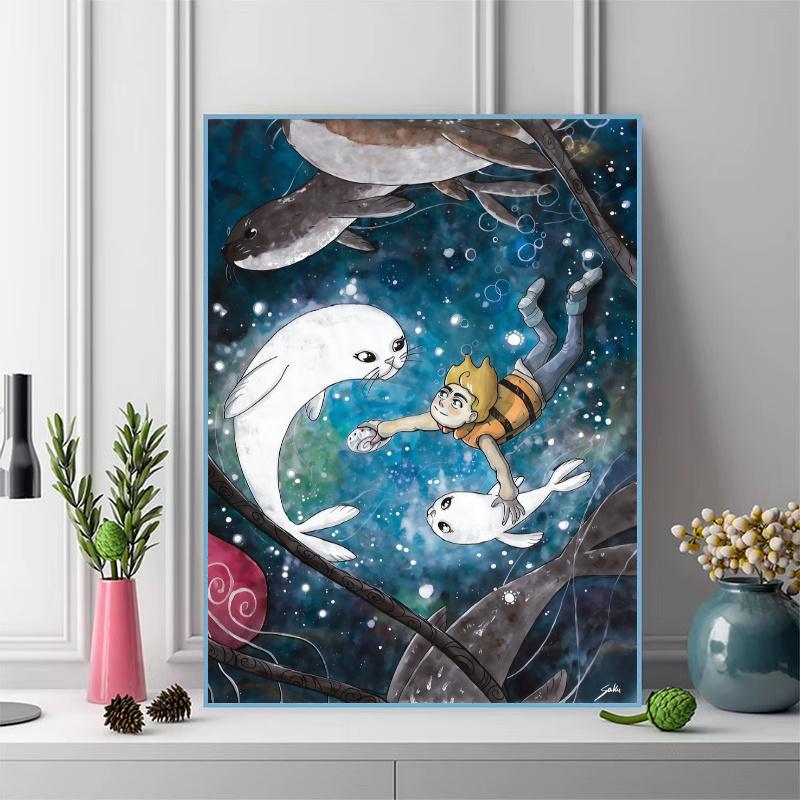 Song of the Sea.64 100% Round Full Drill 5D DIY Diamond Painting Embroidery Cross Stitch Rhinestone Décor