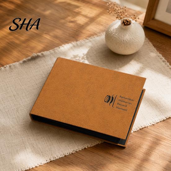 Anti-fouling Photo Album Scrapbook, Horizontal Loose-Leaf with Waterproof Thickened Film Pages, Memory Keeping Book Flat-Lay Design Refillable