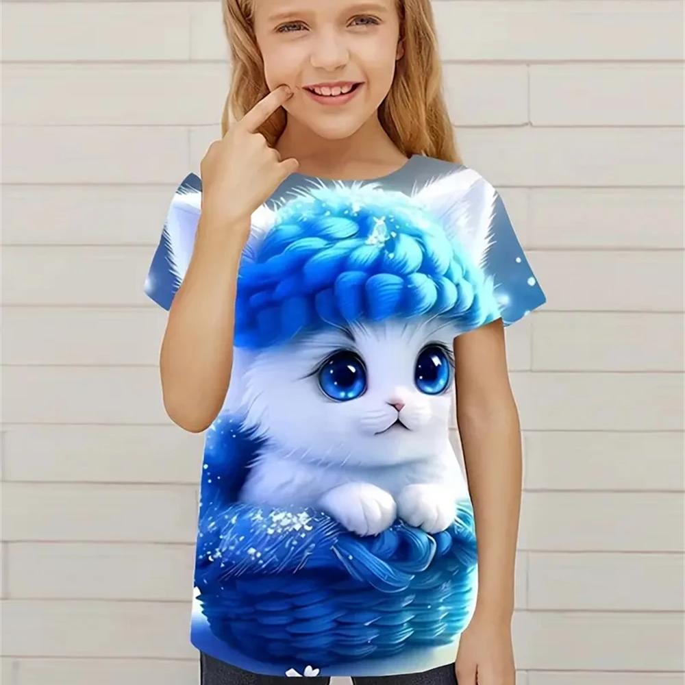 Милая футболка с короткими рукавами и принтом медведя из мультфильма, повседневные футболки для девочек, летняя одежда, подарок