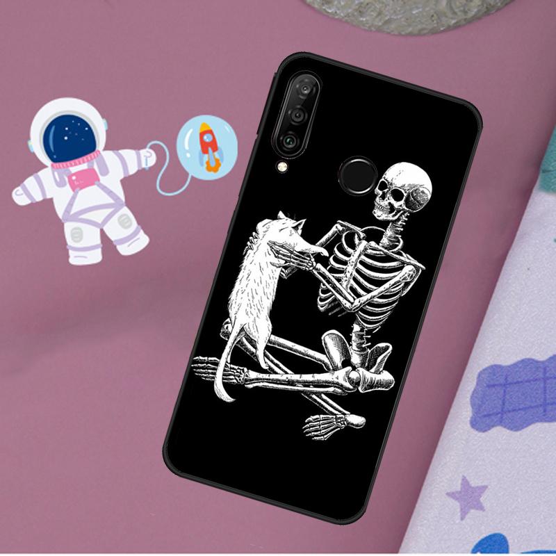 Психоделический Скелет Для Huawei Nova 12s 12i 11i 8i Y73 Y72 Y61 Y91 Y90 Y70 Y60 9 10 SE P30 P40 Lite P60 Pro Чехол