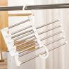 Yousheng Pants Hanger Trousers Rack Strong Load-bearing Foldable Design Anti-Slip 5-Layer Clothes Hanger Scarf Holder Wardrobe Organizer