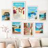 Tourist Landscape Poster Spain Menorca French Riveria Santorini Canvas Print Nordic Wall Art Picture