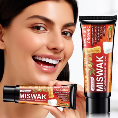 Зубная паста Miswak с травяной формулой - глубокая очистка зубов и уменьшение зубных пятен от щетки, предотвращение образования зубного камня, 80 г
