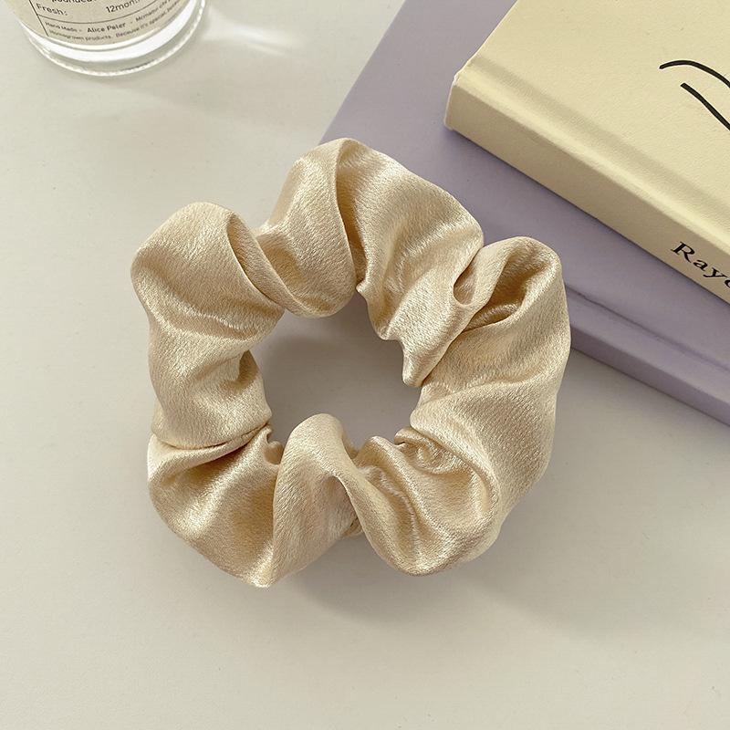 Satin Pig Large Intestine Hair Band Solid Color Fabric Head Flower European and American Headrope Rubber Band Hair Accessories