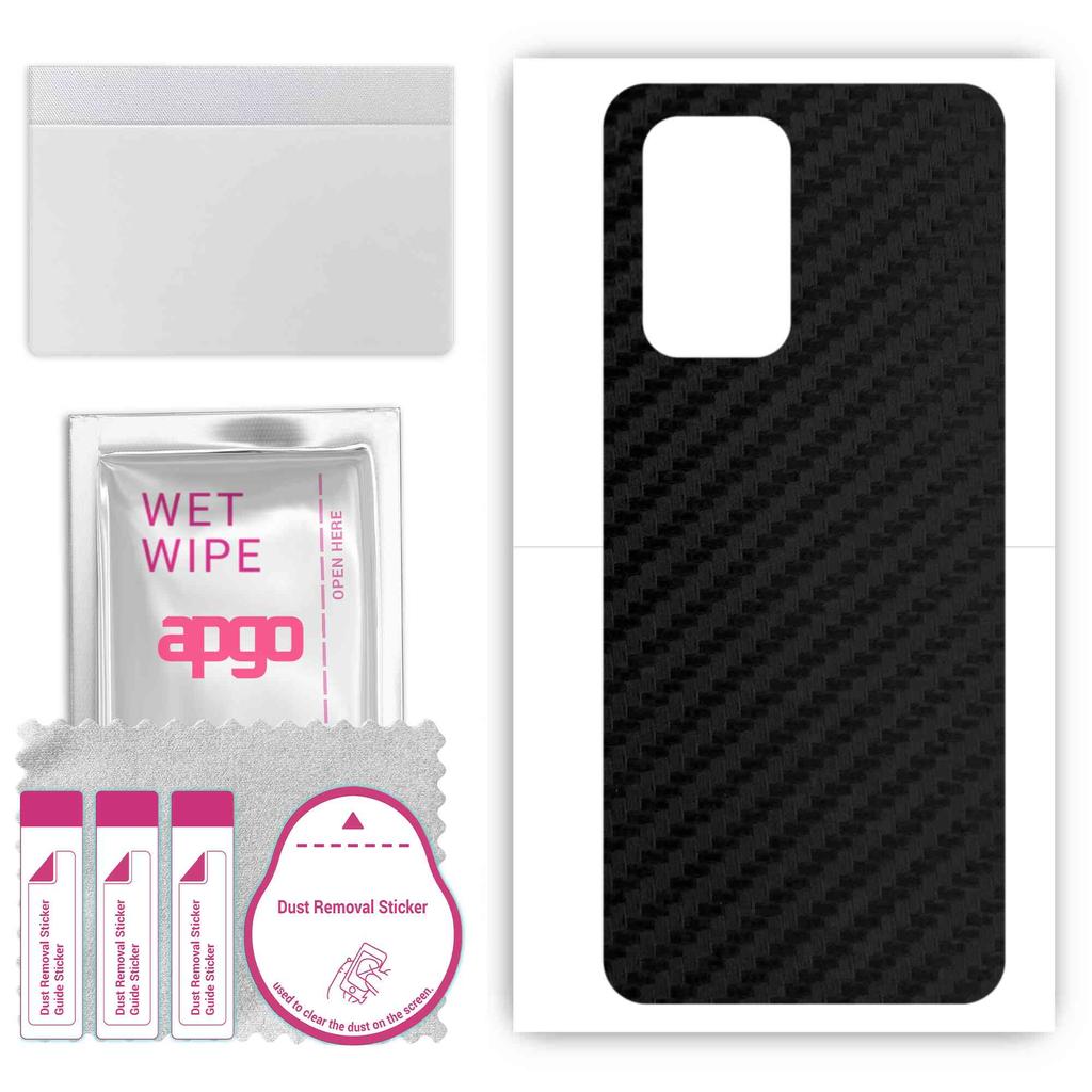 apgo Protective Skin Sticker for the Back Compatible with Oppo A54 5G OPG02, Wrap Film, Foil, Vinyl - Pattern Carbon Black