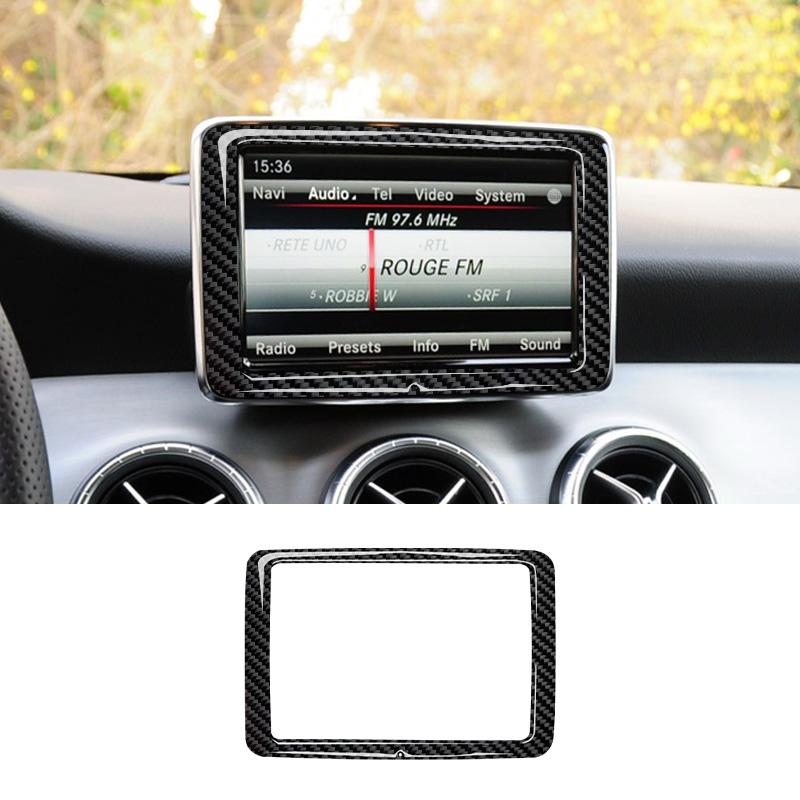 Real Carbon Fiber For Mercedes Benz CLA 2014-2018 Car Navigation Panel Frame Decoration Sticker Car Interior Accessories