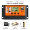 10A/20A/30A Solar Charge Controller Automatic Recognition Control With Timer USB Chargers Socket PV Regulator Digital Display