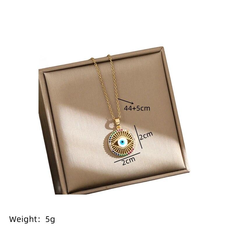 1 шт. Роскошный медный кулон Глаз Дьявола Ветра, цепочка из титановой стали, позолоченное колье, модные аксессуары