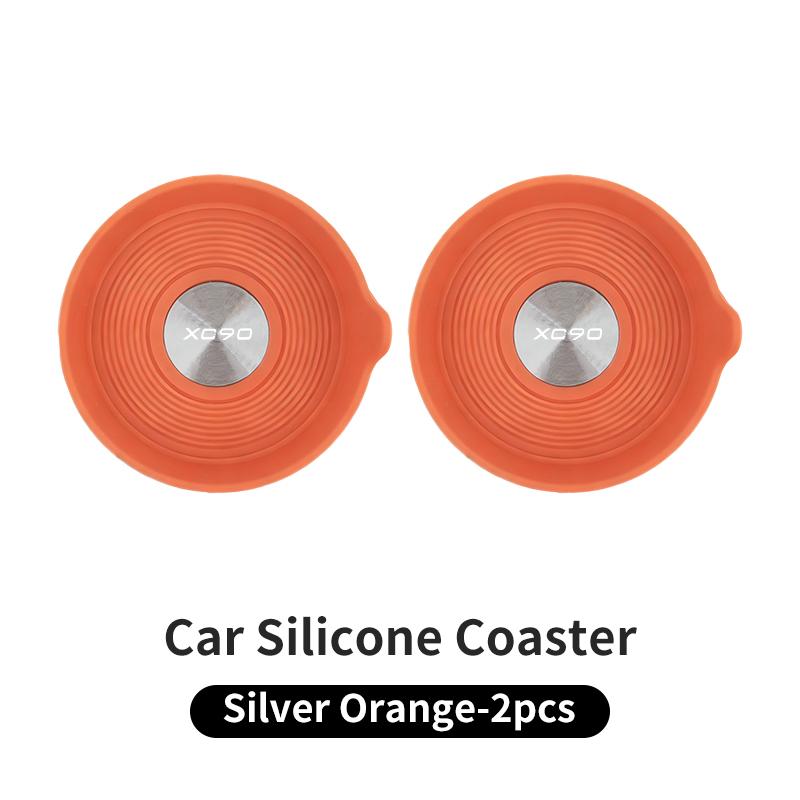 Waterproof Car Coaster Silicone Anti-slip Mat Interior Accessories For Volvo XC90 XC60 S60 V40 V50 V60 T6 XC40 V70 V90 S90 S80