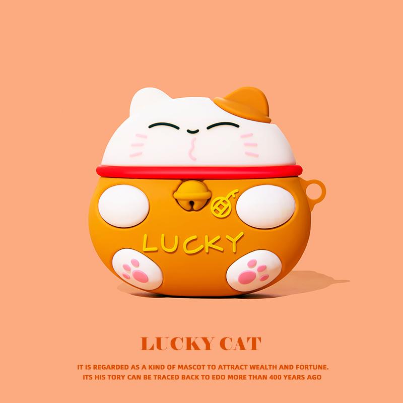 Чехол 3D Cute Lucky Cat для наушников Apple AirPods 1 2 Pro Bluetooth, чехол для 3-х наушников Air pods Pro2, мягкий силиконовый защитный чехол