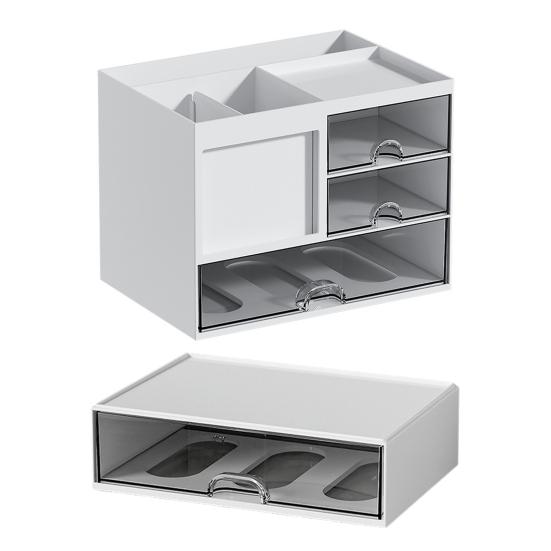 Desktop Organizer Drawer Box with Pen Holder Large Capacity Transparent Visible Sundries Case Makeup Container