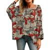 Hollow Out 3D Print Long Sleeve Christmas Sweater