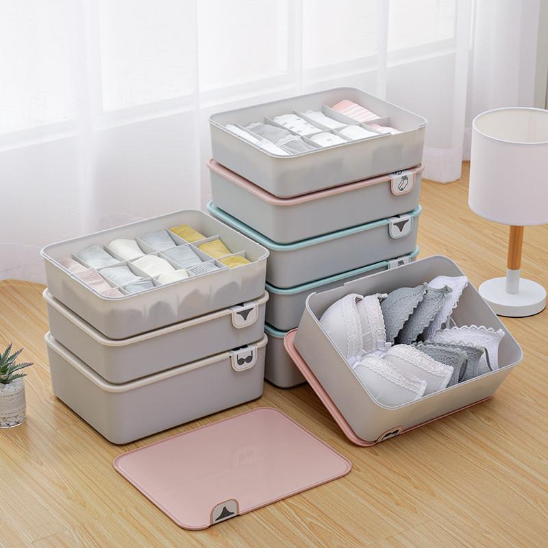 Household Bedroom Closet Underwear Organizer with Lid Wardrobe Cabinets Socks Bra Drawer Storage Divider Boxes Container