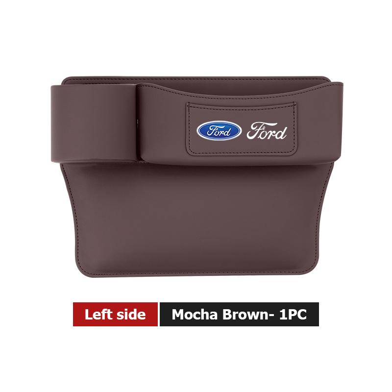 Leather Car Seat Gap Water Cup Holder Box Storage Bag For Ford Escape Ecosport Fusion Explorer Expedition Taurus