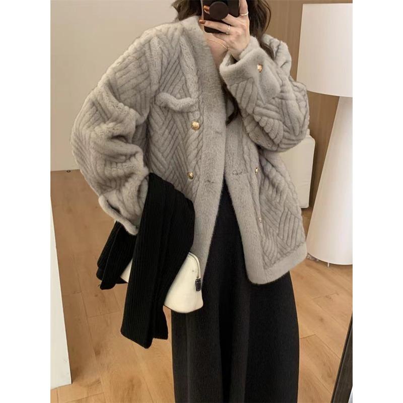 Меховое пальто All-in-one, женское длинное новое зимнее пальто в корейском стиле из искусственного меха норки, экологически чистое пальто