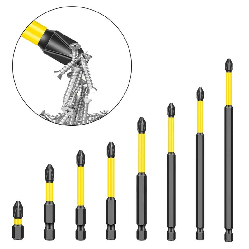 Магнитная крестовая бита Отверточная бита с шестигранным хвостовиком высокой твердости Сталь Нескользящая Насадка для отвертки Ручной инструмент