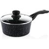 Westinghouse Casserole Induction - Poele 18cm Anti Adhésive Tout Feux - Couvercle En Verre - Marbre Noir