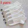 5 Pairs Socks Unisex Solid Color Socks Spring Summer White Black Color Short Socks  Breathable Socks for Women Men