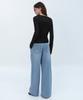 MUSINSA STANDARD WOMAN Women'S Tencel One-Pleat Extra Wide Denim Pants [Sky Blue]