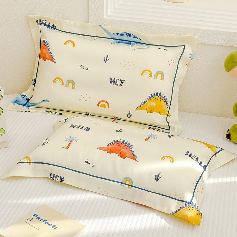 60S Tencel Kids Pillowcase 30x50cm 40x60cm Cartoon Print Soft Breathable Bedding Toddler Sleep