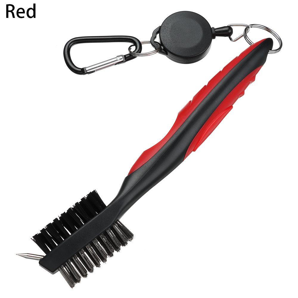 Portable Golf Accessories Double Sided Golf Club Brush Clip To Bag Groove Cleaner Cleaning Tool
