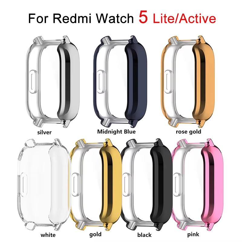 Силиконовый чехол для Xiaomi Redmi Watch 5, ремешок для умных часов, защитная пленка для экрана, бампер, чехол для Redmi Watch 5 Lite, Watch 5 Active