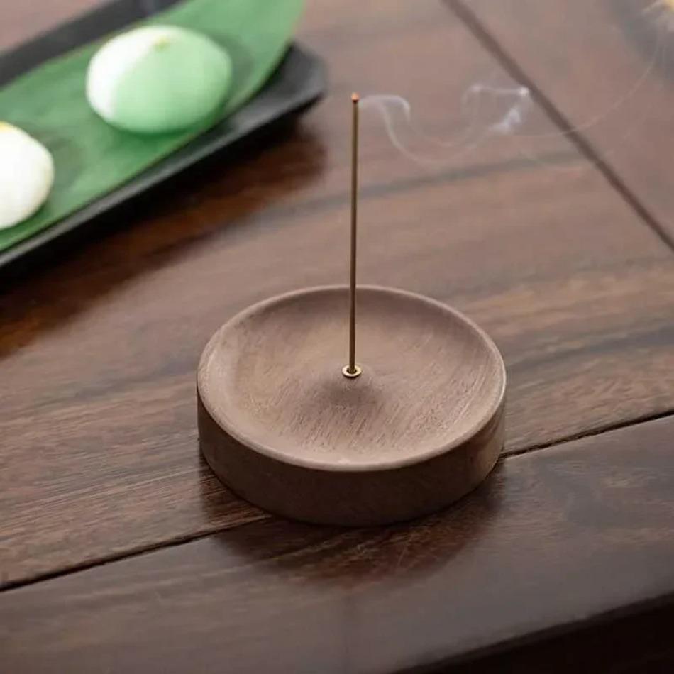 1Pcs Custom Natural Wood Arabic Incense Base Stick Holder Burner Ash Catcher Palo Santo Stand Gift for Home Decor Zen Meditation