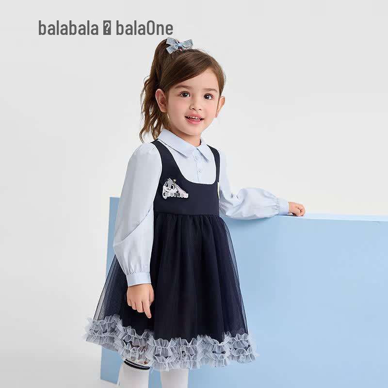 Детское платье Balabala с длинным рукавом и мультяшным принтом