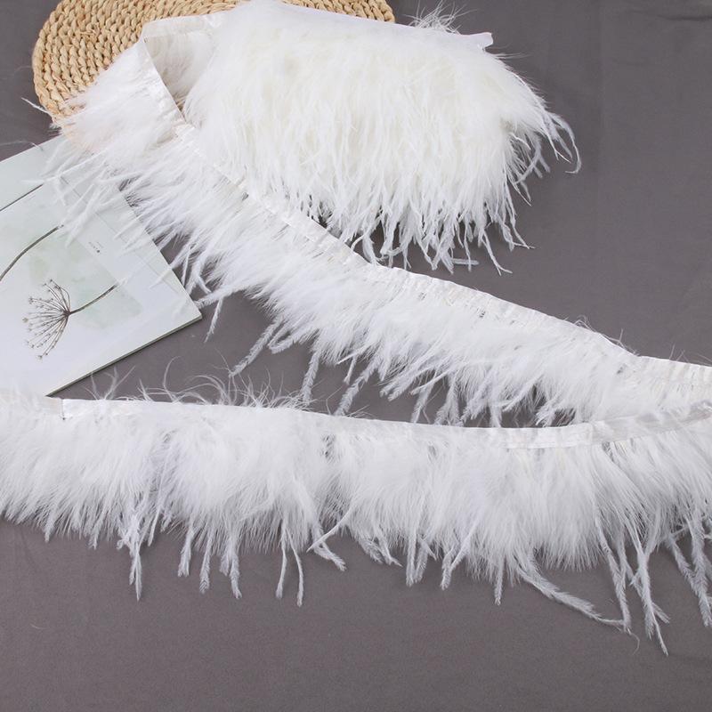 Ostrich Fur Turkey Feather Cloth Belt Diy Feather Handicraft Jewelry Clothing Luggage Decoration Material